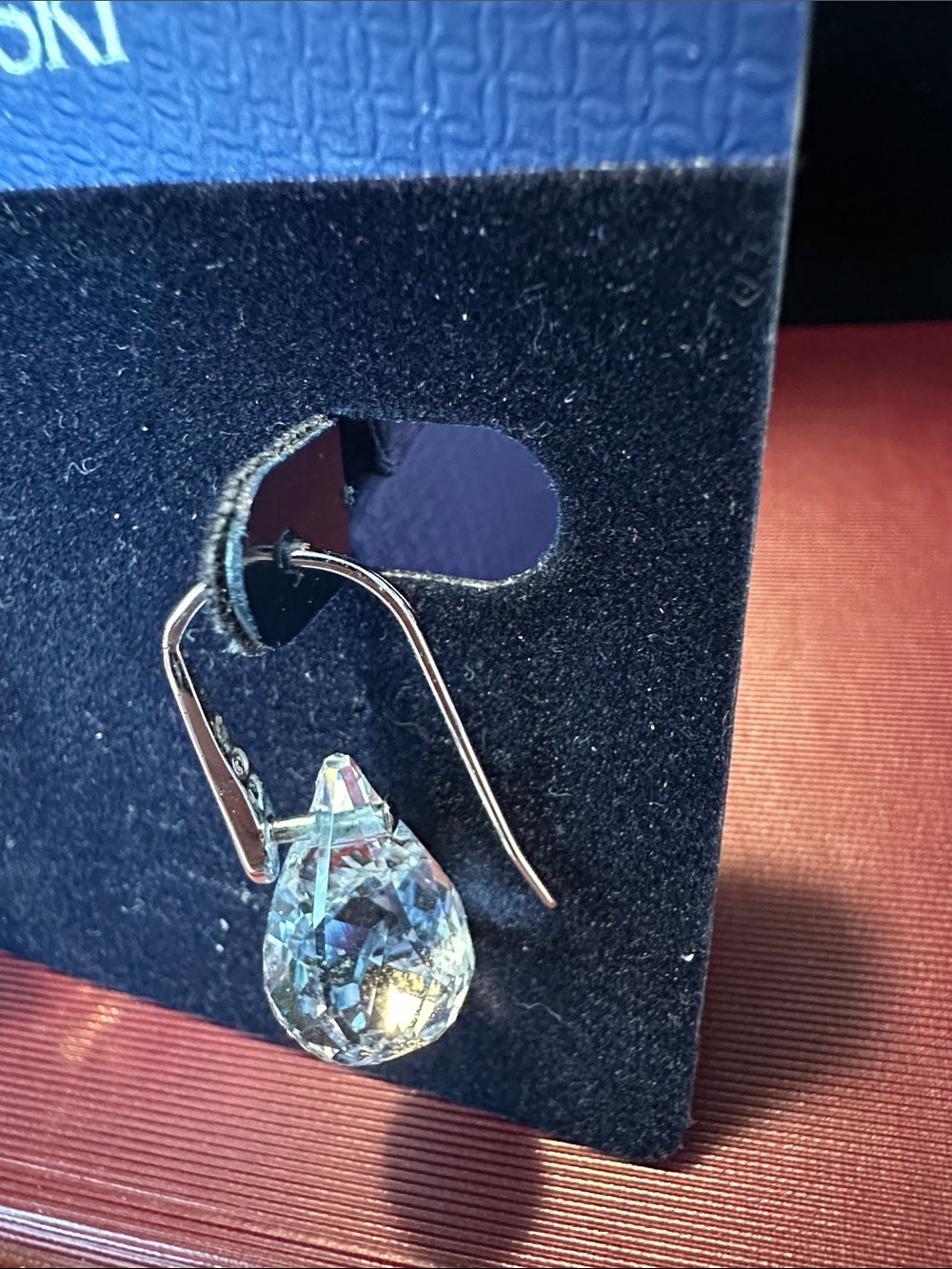 Swarovski Clear Crystal Teardrop Earrings - Picture 2 of 3